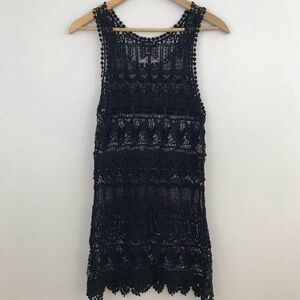 Forever 21 Black Crochet Lace Beach Cover-up